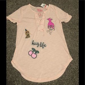NWT women’s XS trolls pink shirt